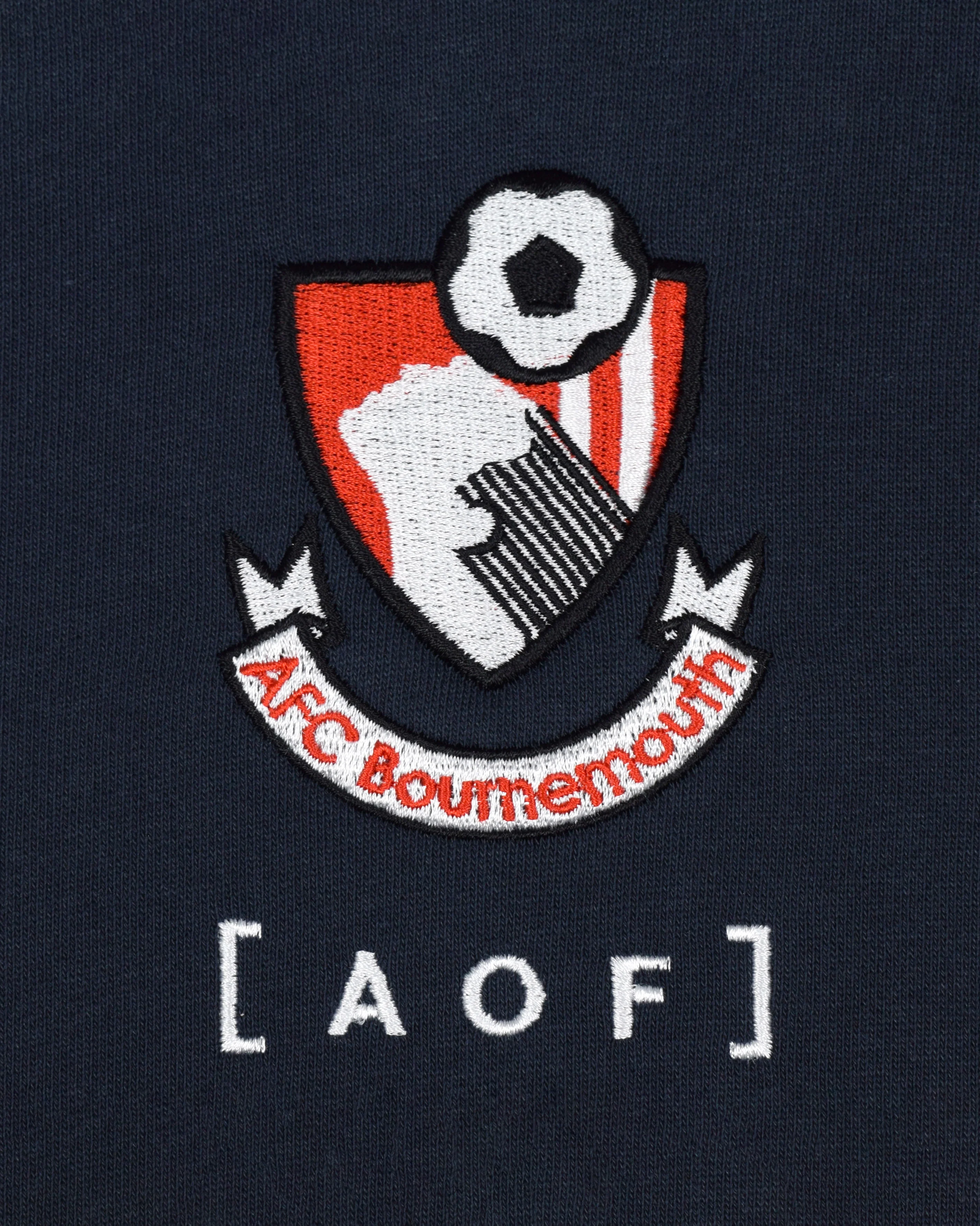 AFC Bournemouth Retro Crest Navy Hoodie - Image 2