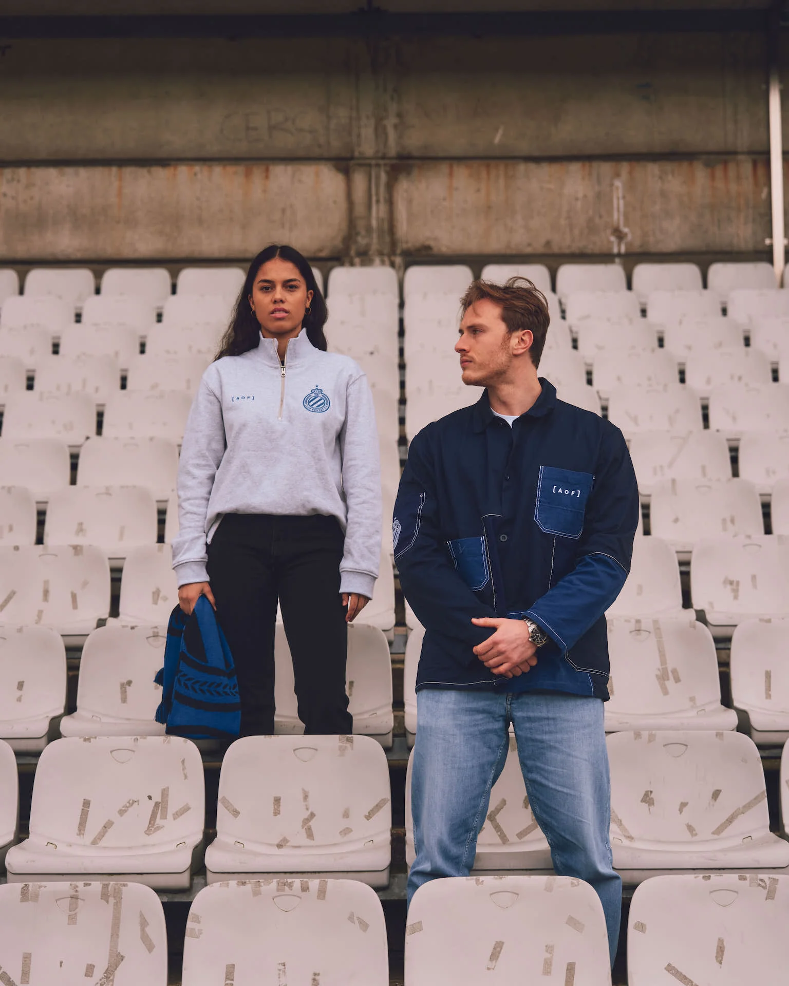 AOF x Club Brugge - Grey Quarter Zip Sweat - Image 4