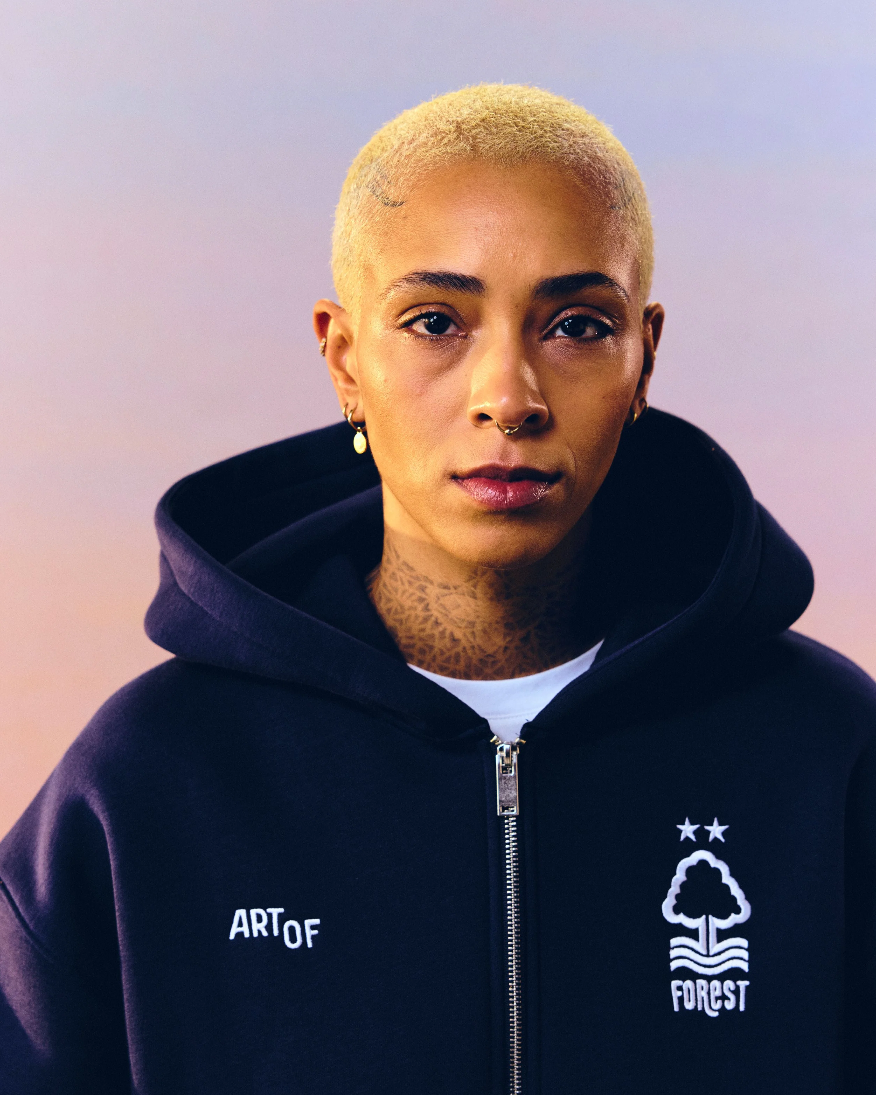 Forest Debossed Zip Through Hoodie - Image 5