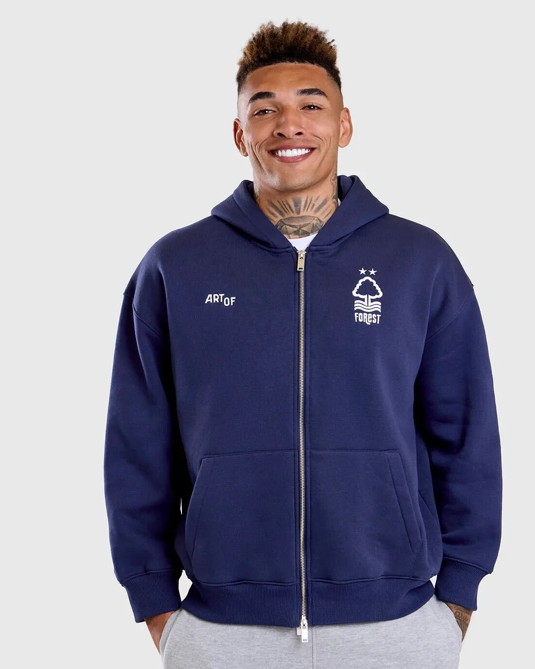 Forest Debossed Zip Through Hoodie - Image 6
