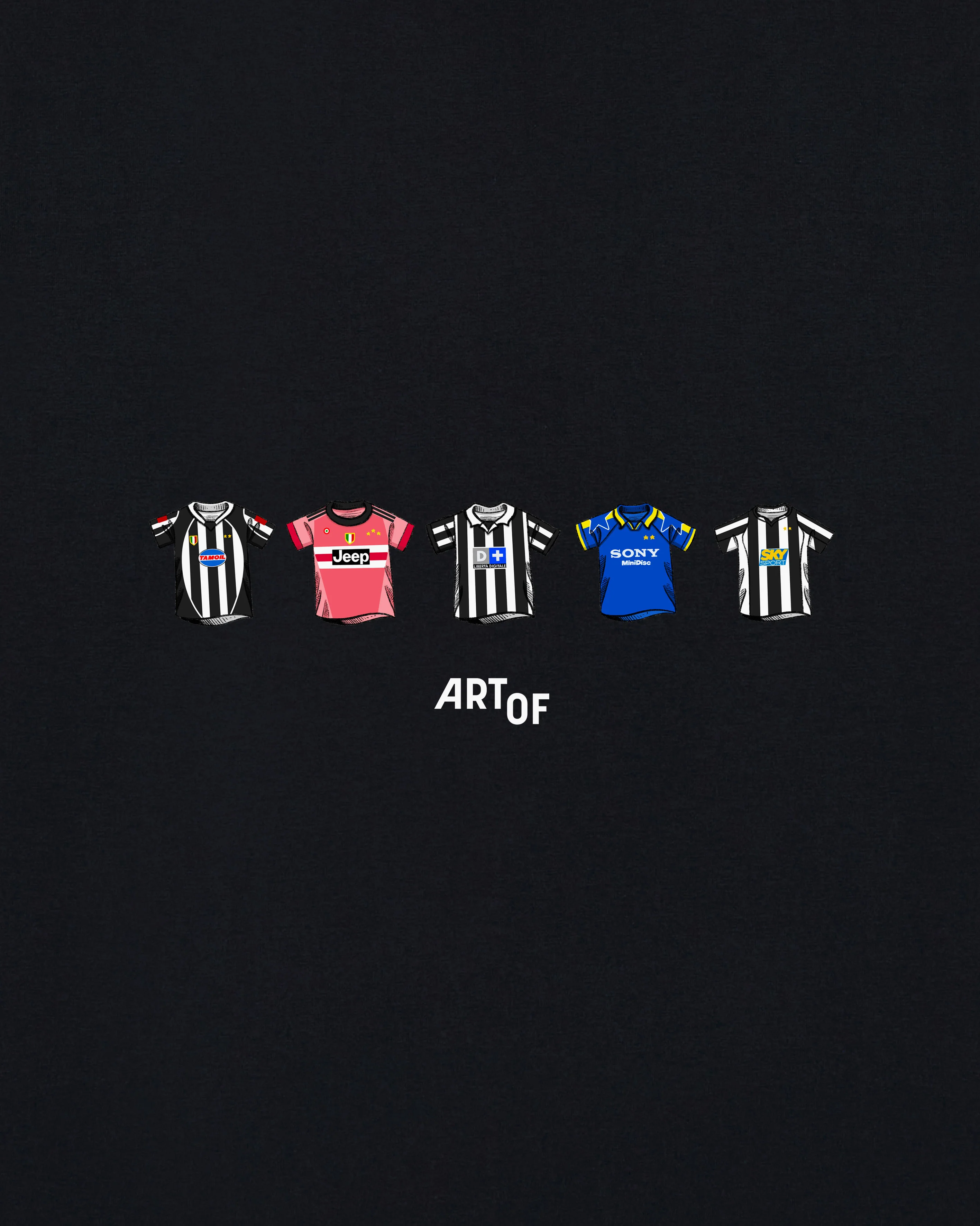 Juve Printed Classics Black Tee - Image 2
