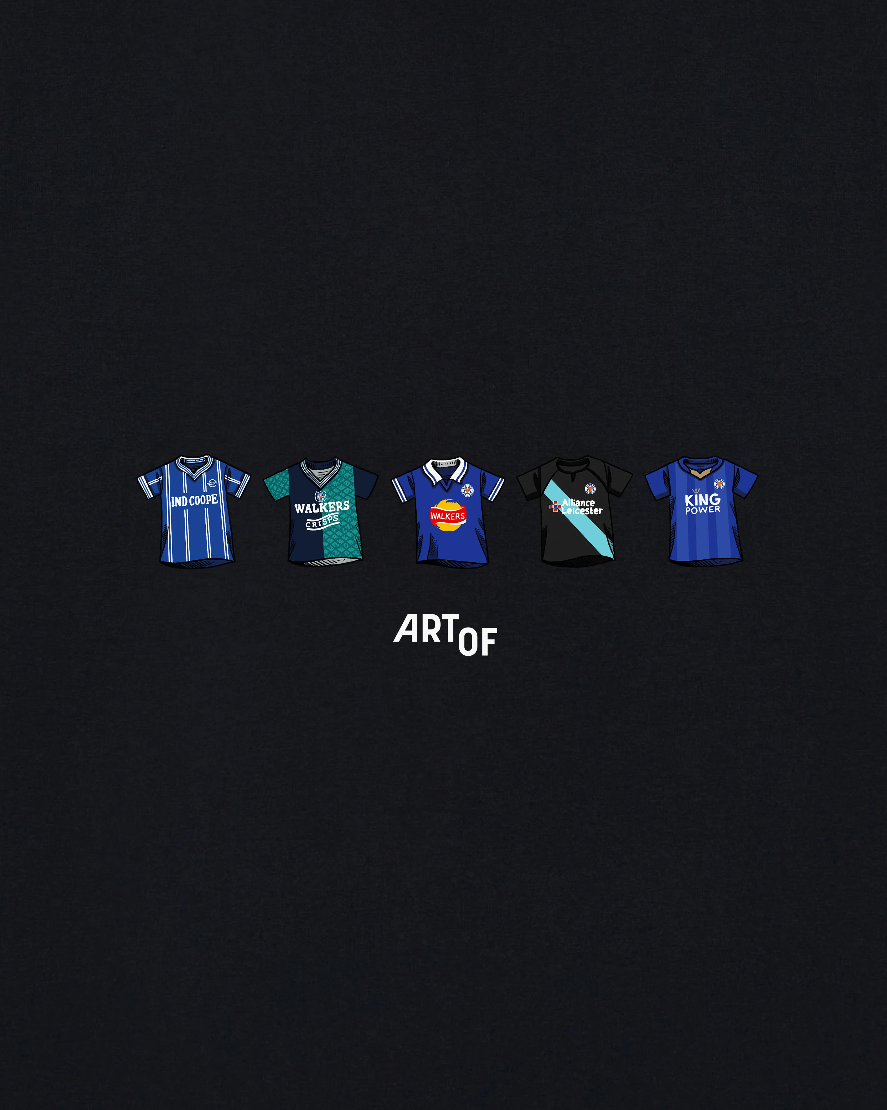 Leicester Printed Classics Black Tee - Image 2