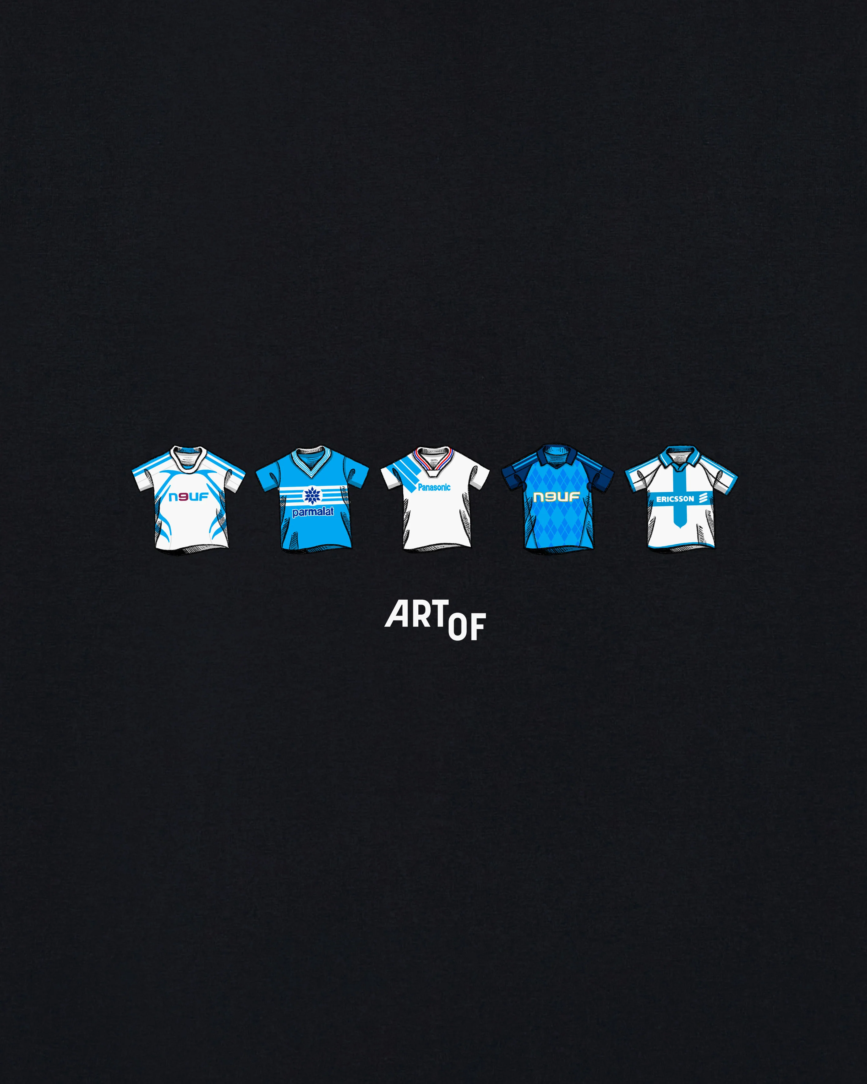Marseille Printed Classics Black Tee - Image 2