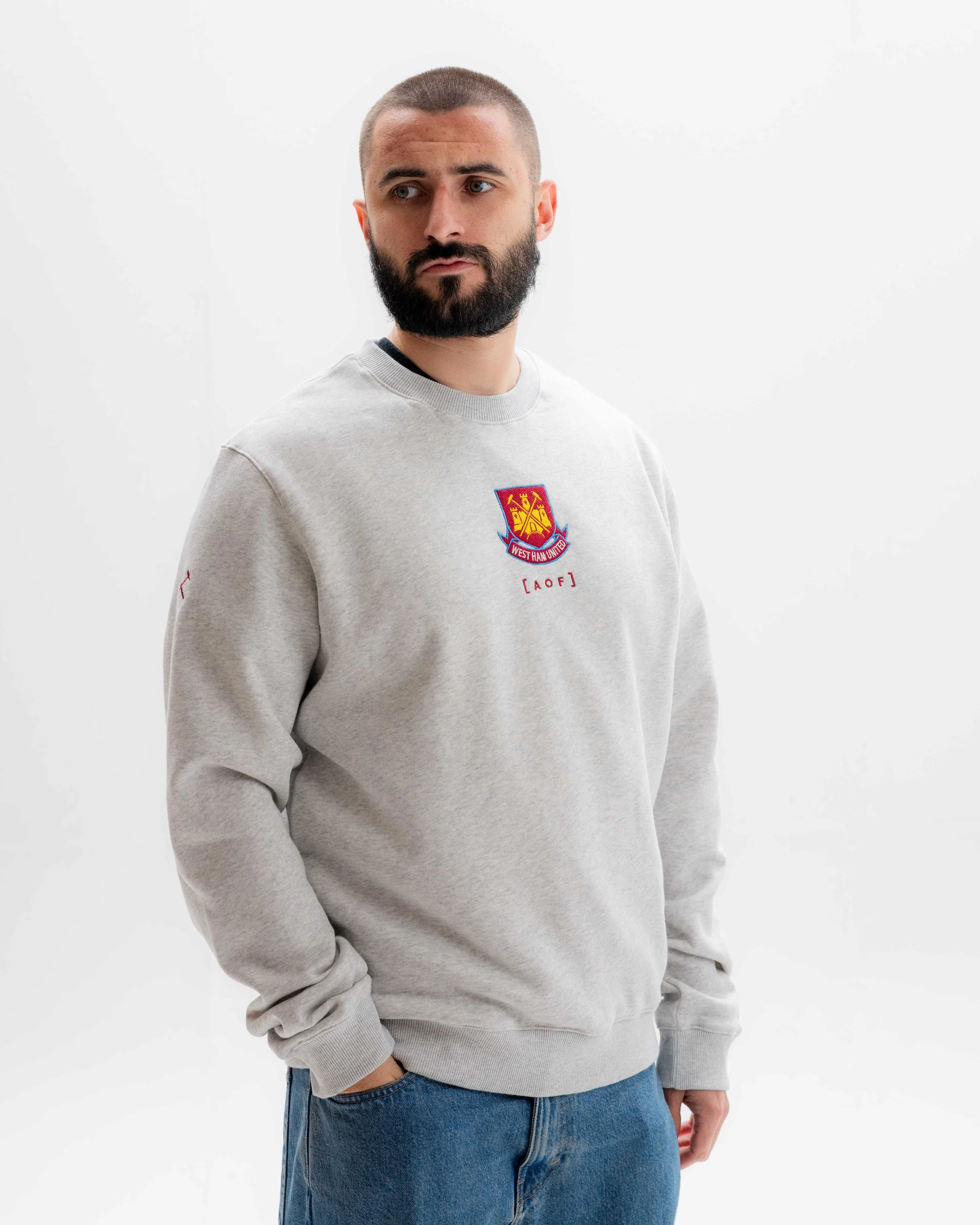 West Ham x AOF Grey Sweatshirt - Image 5