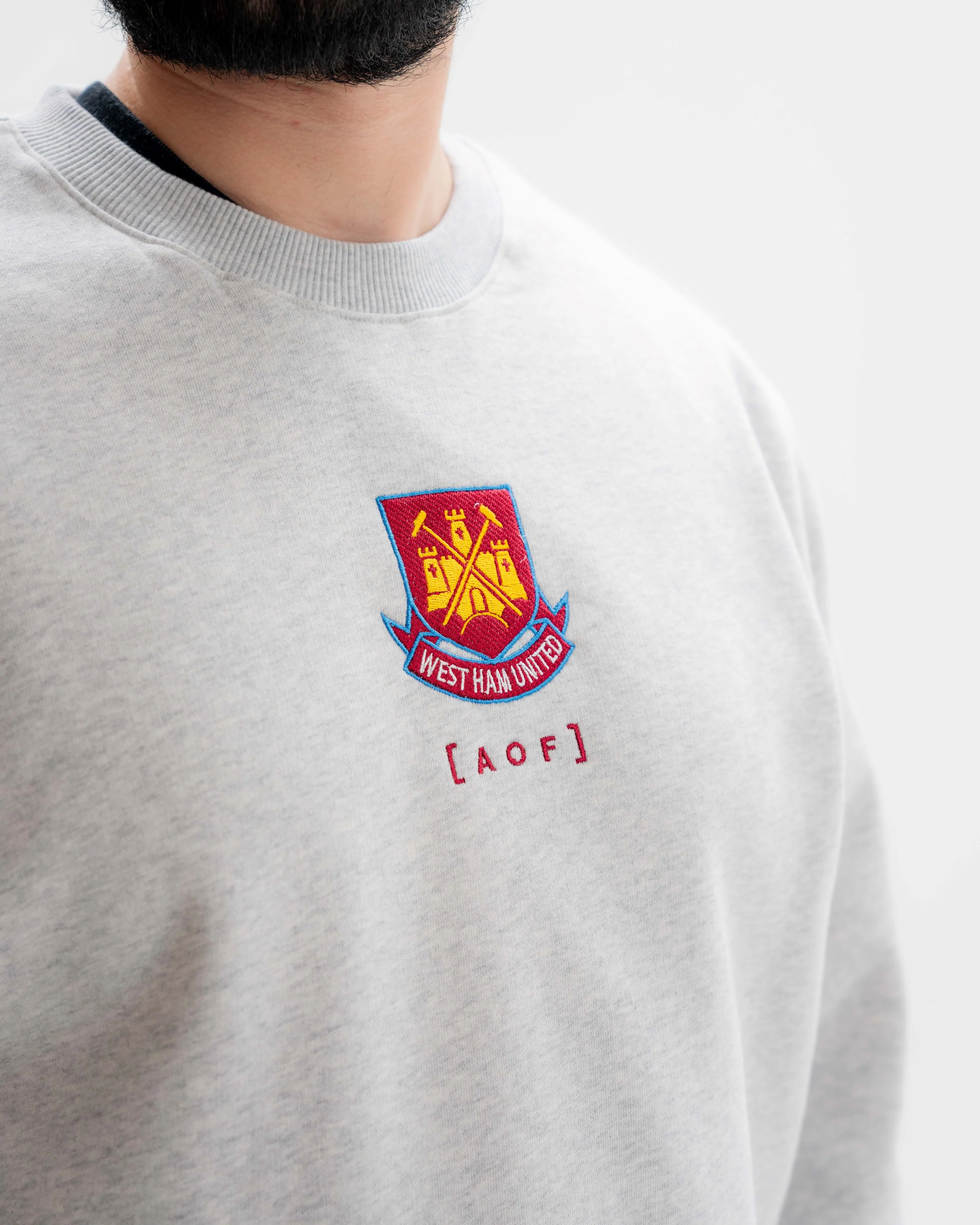 West Ham x AOF Grey Sweatshirt - Image 6